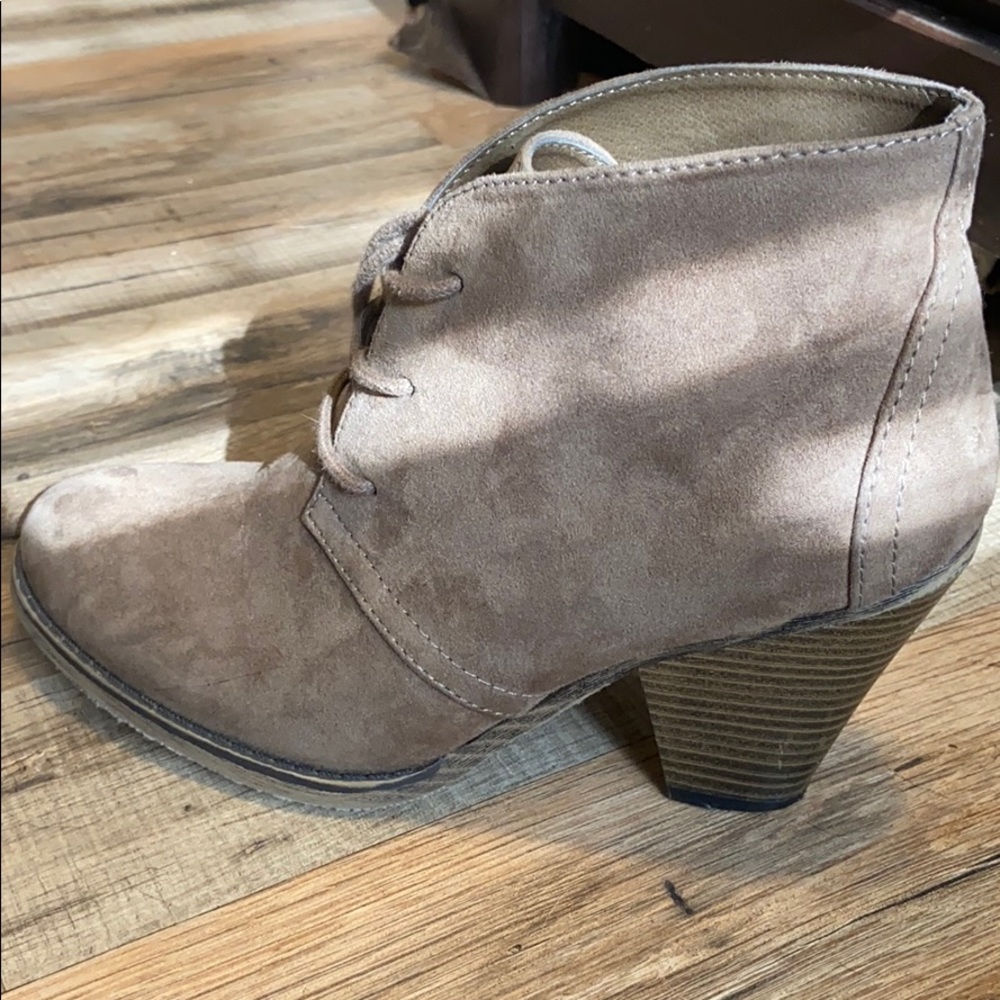 Brown booties.